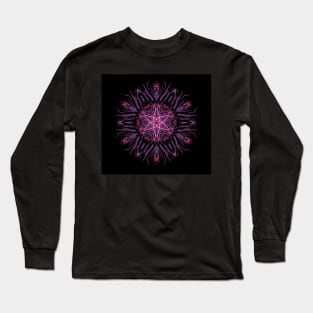 Red and Purple Geometric Design Long Sleeve T-Shirt